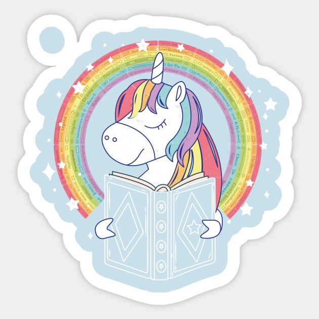 Unicorn Reader Sticker by karlabarittodsgn